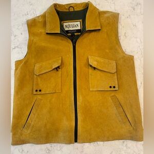 M. Julian by Wilsons Leather Suede Utility Vest – Mustard Tan, Size Small